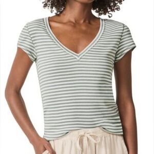 Splendid green Faye stripe tee shirt